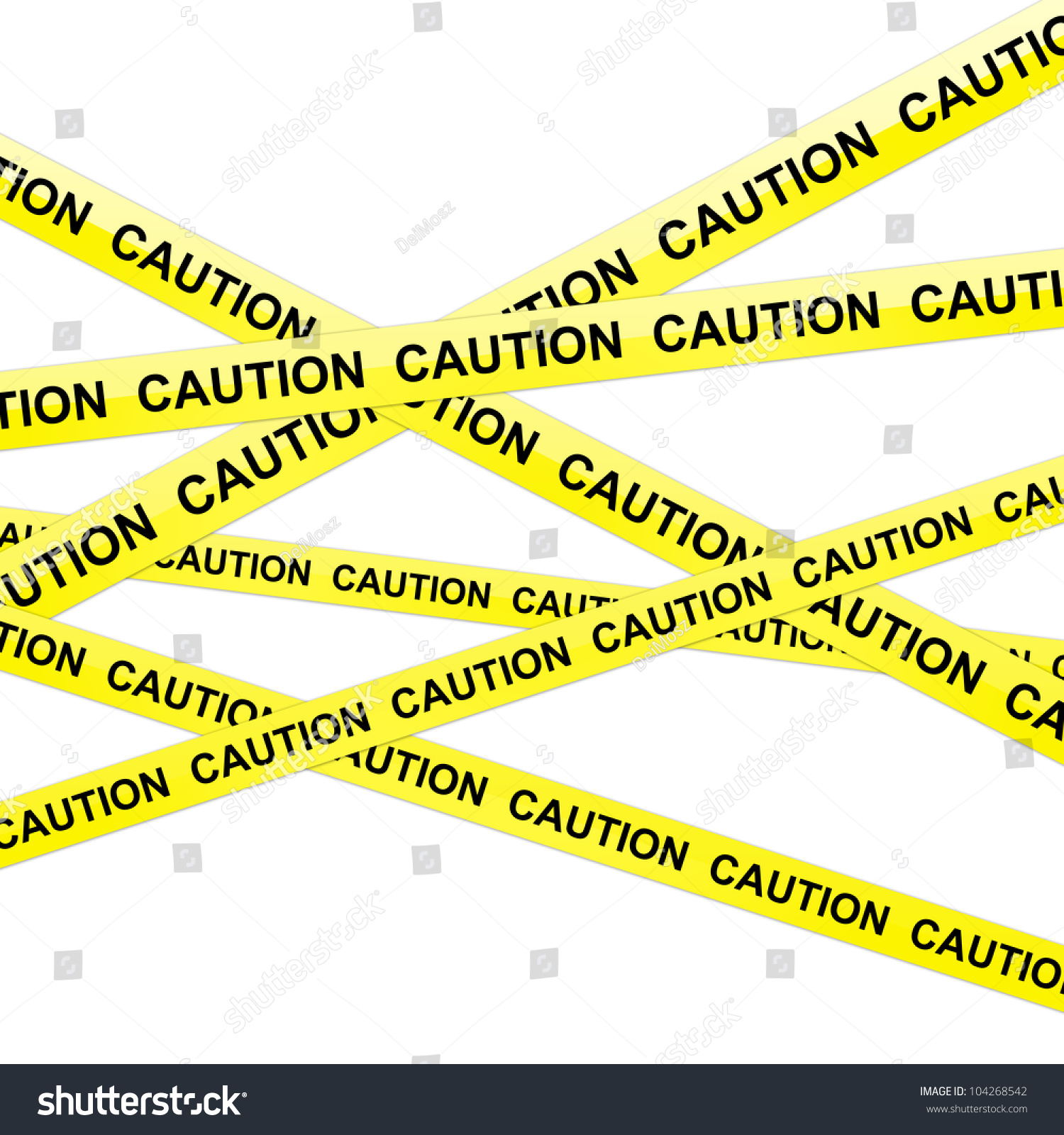 The Caution Tape Isolated On White Background Stock Photo 104268542 ...