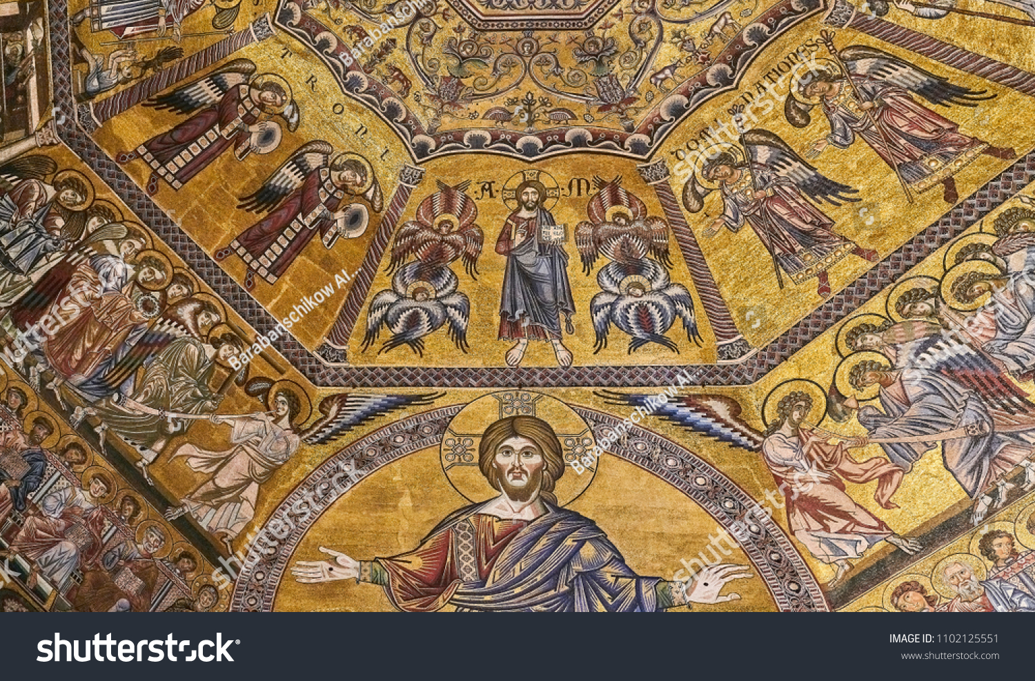 Ceiling Mosaic Baptistery Saint John Florence Stock Photo