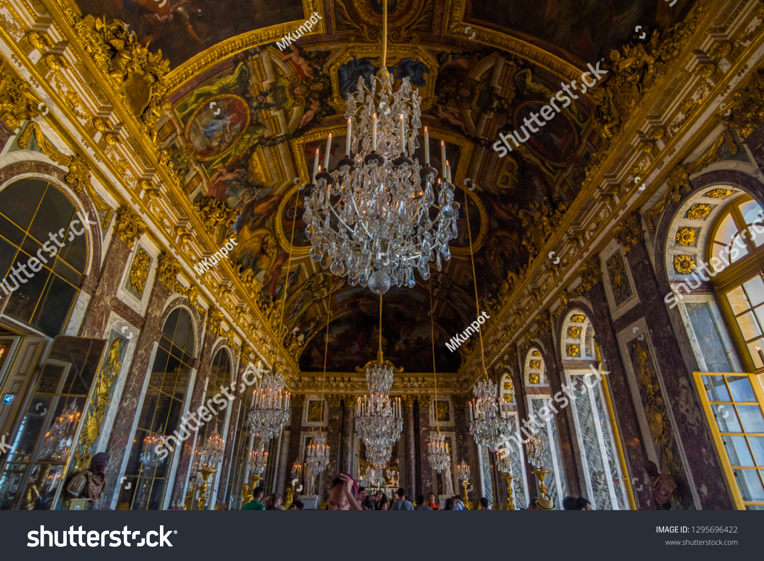 Ceiling Hall Mirrors Palace Versailles11 June Stock Photo Edit