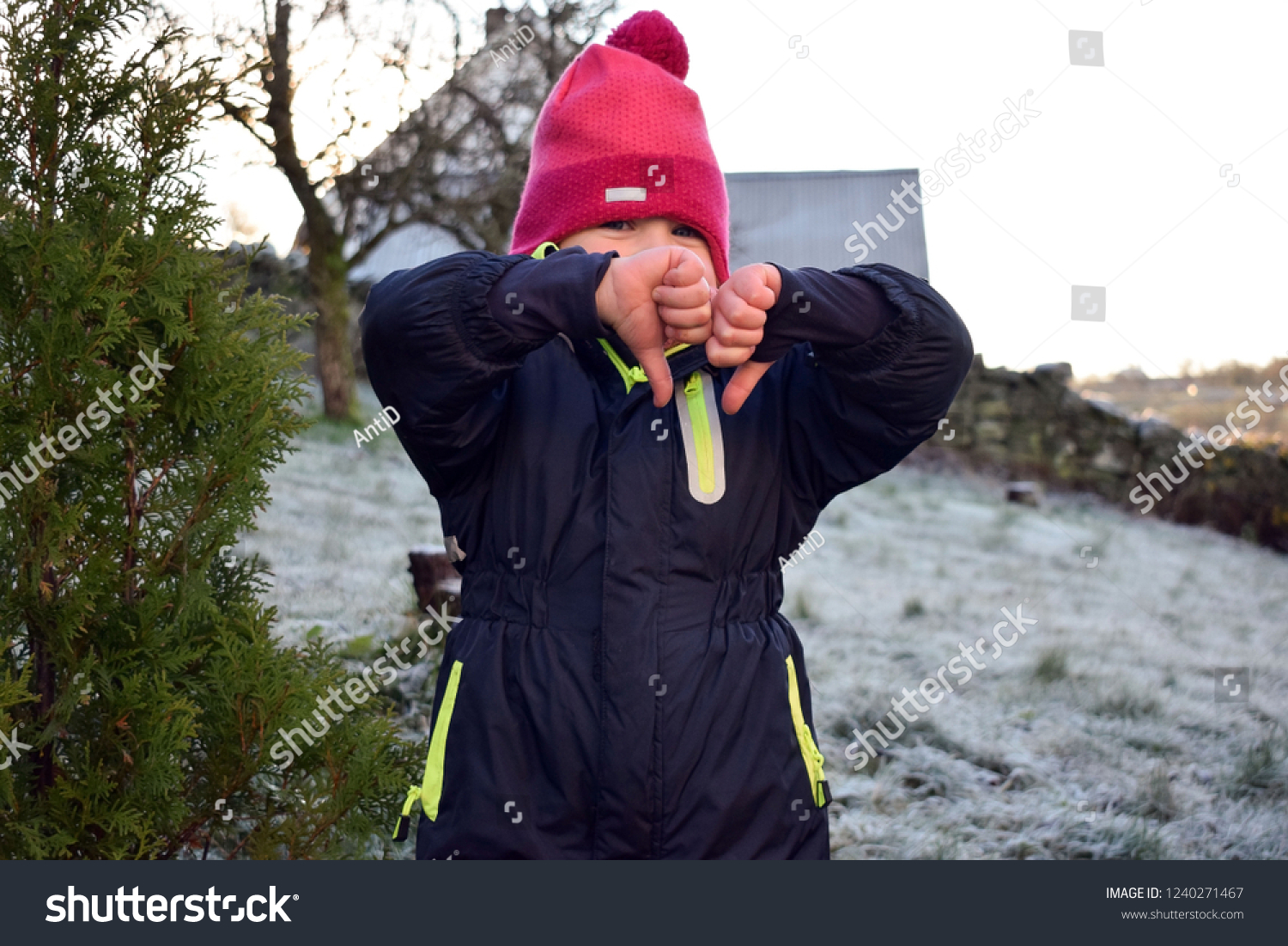 Child Smiles Shows Heart Sign His Stock Photo Edit Now 1240271467