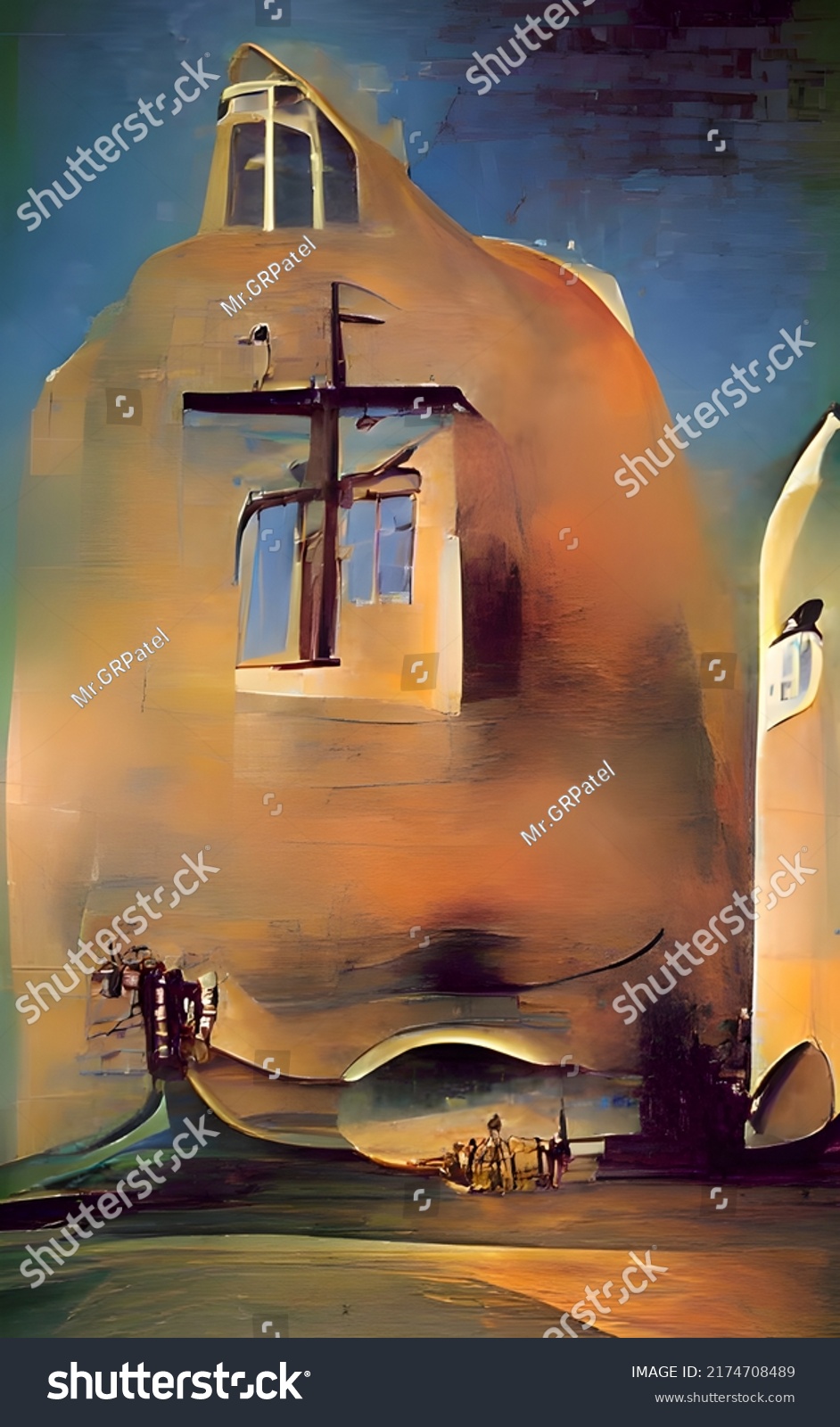 Church Holy Sepulcher Digital Art Church Stock Illustration 2174708489