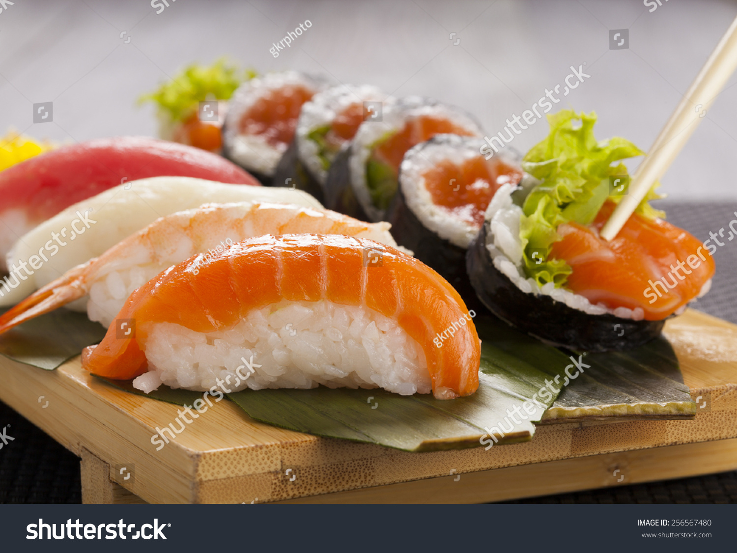 Composition Nigiri Sushi Tuna Salmon Shrimp Stock Photo Edit Now