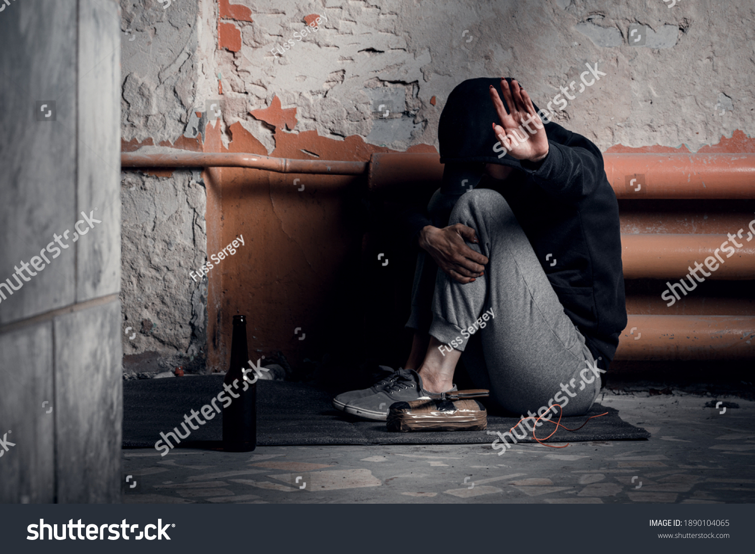 Concept Drug Addiction Homelessness Depressed Hopeless Stock Photo ...