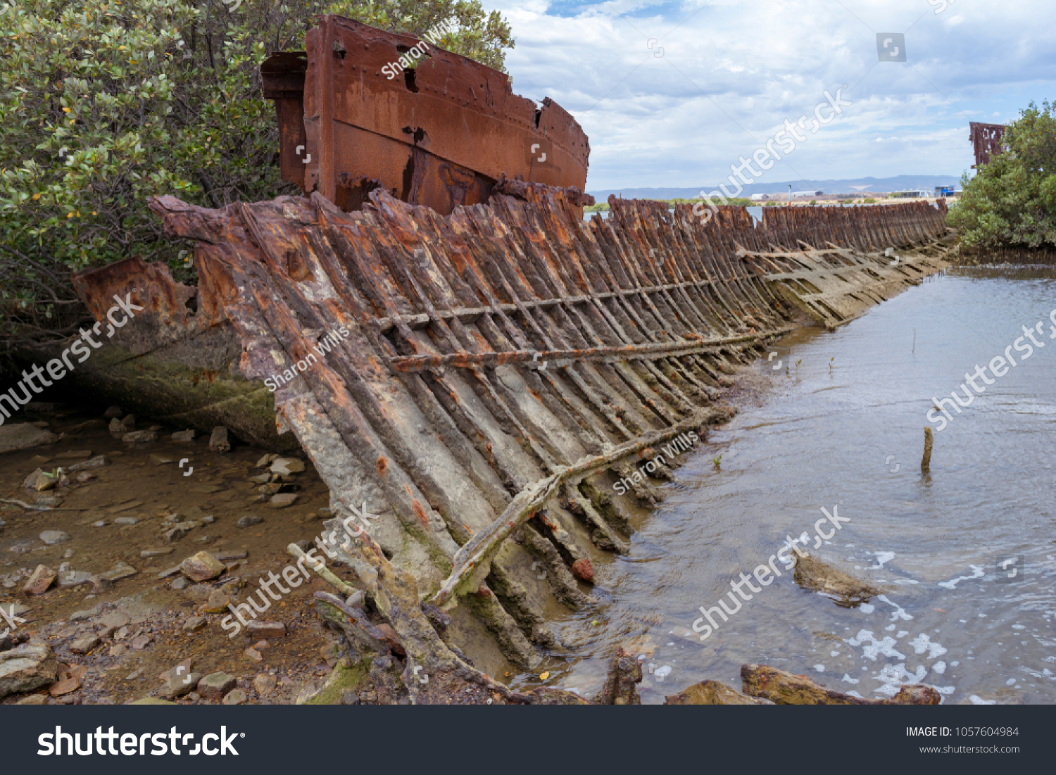 Corroding Shell Steel Hulled Ship Wreck Stock Photo Edit Now