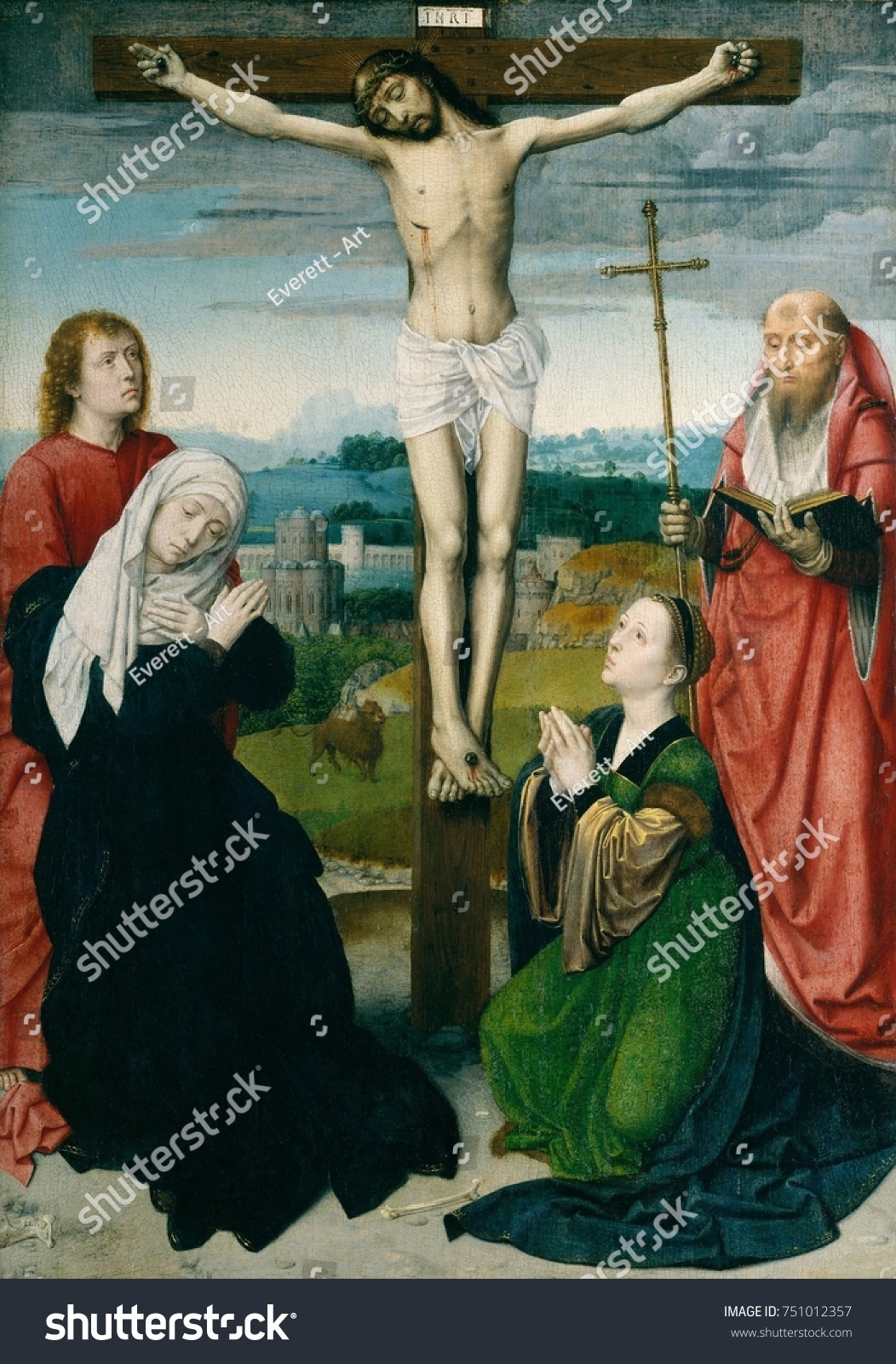 Crucifixion By Gerard David 1495 Netherlandish Stock Illustration ...