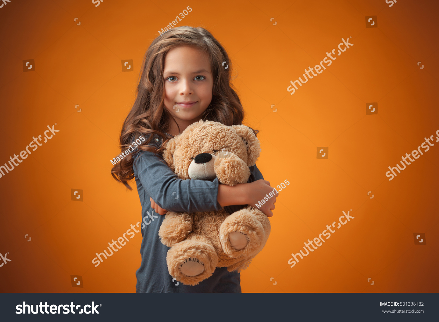 Cute Cheerful Little Girl Teddy Bear Stock Photo 501338182 | Shutterstock