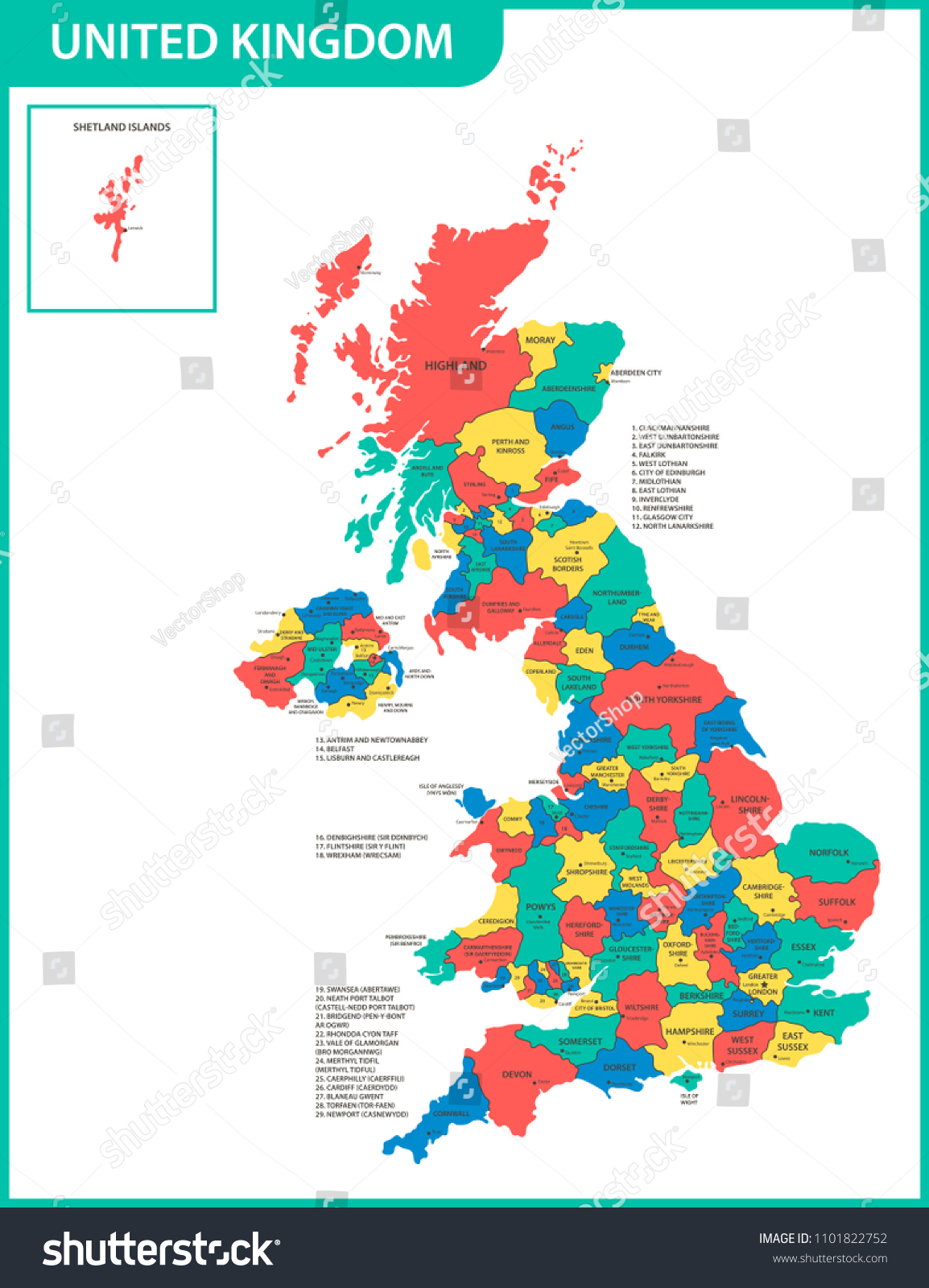 Map Of The Last Kingdom Detailed Map United Kingdom Regions States Stock Illustration 1101822752 |  Shutterstock