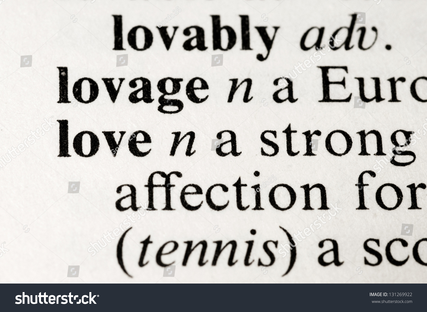 The Dictionary Word Love Isolated On White Background The Dictionary Word Love Isolated On White Background