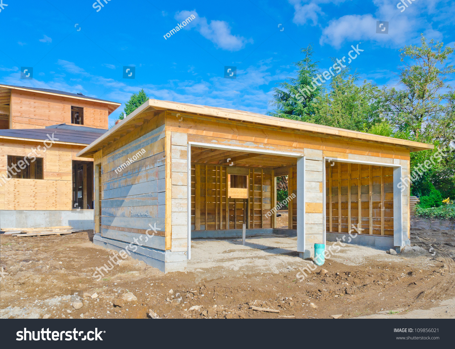 stock photo the double doors garage and the house home under construction vancouver canada 109856021