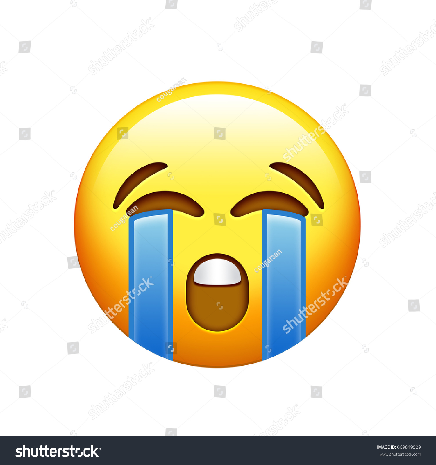 Emoji Yellow Unhappy Face Crying Tear Stock Illustration 669849529