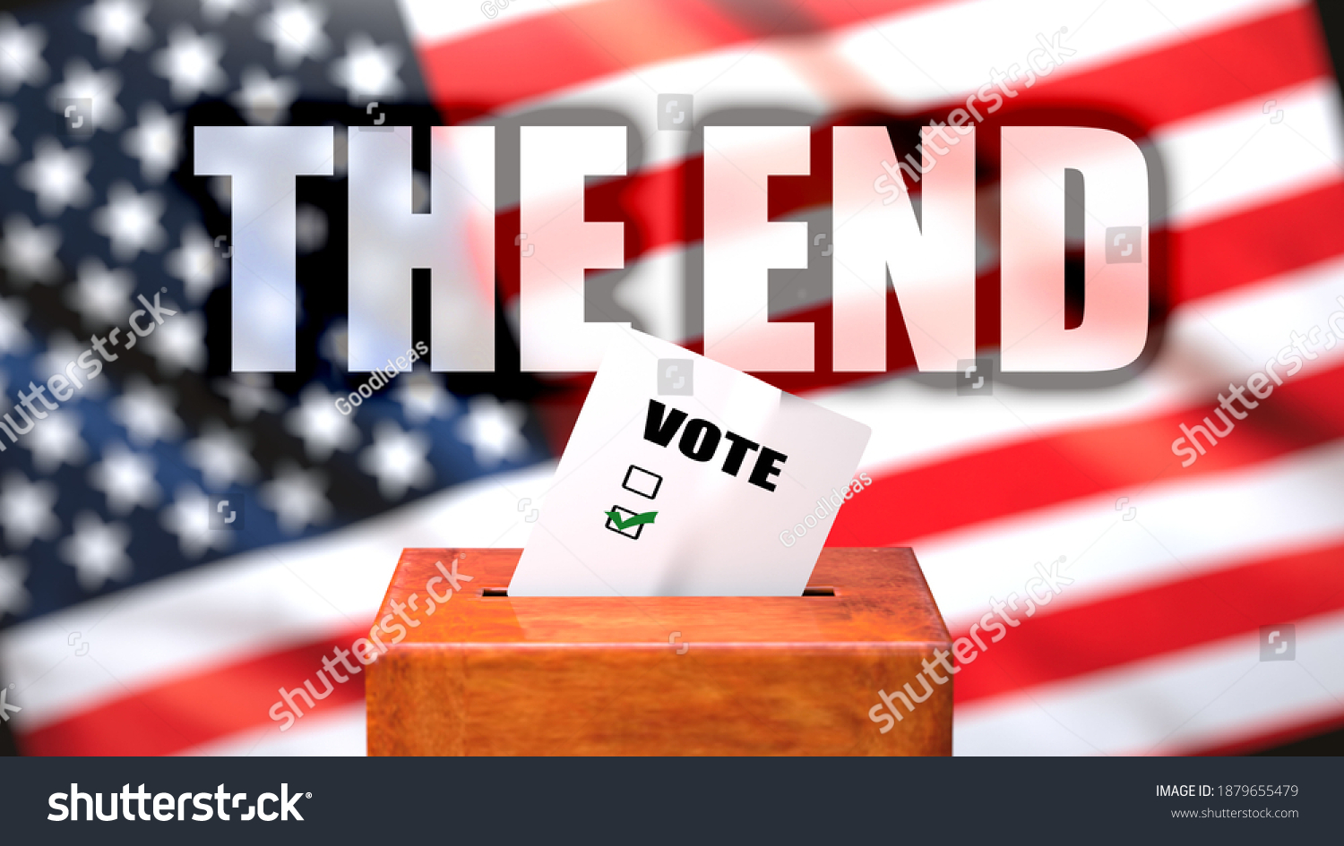 End Voting Usa Pictured Ballot Box Stock Illustration 1879655479