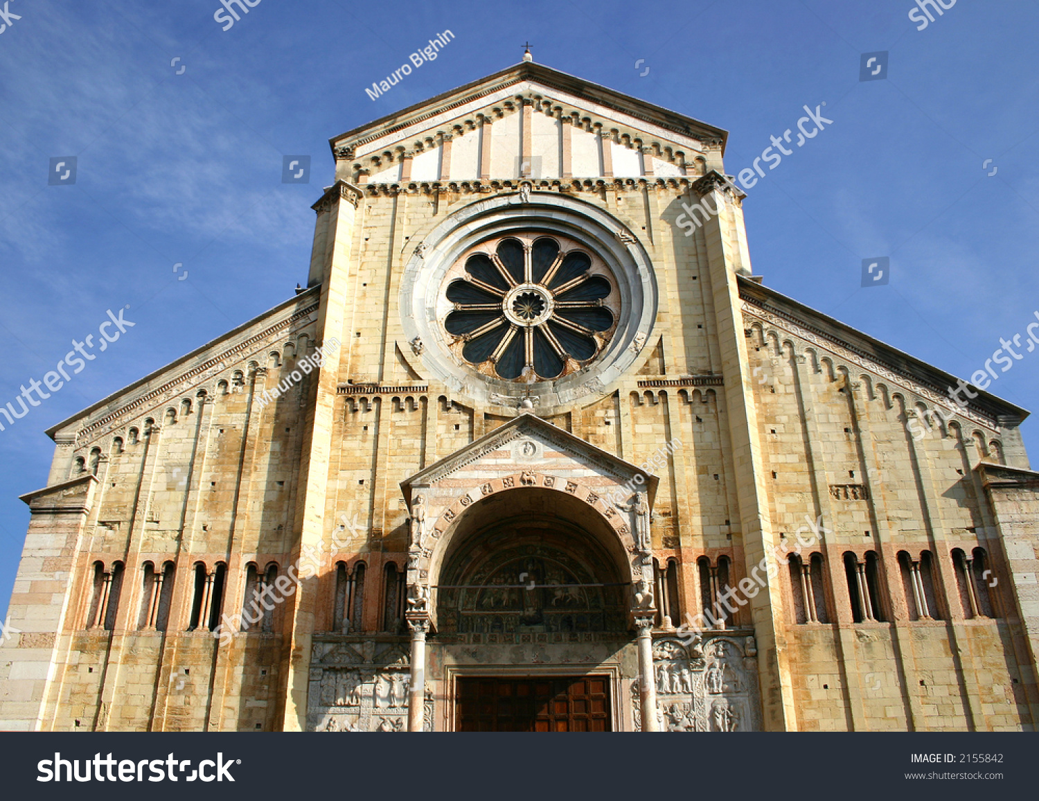 Facade Catholic Middle Ages Romanic Cathedral Stock Photo 2155842 ...