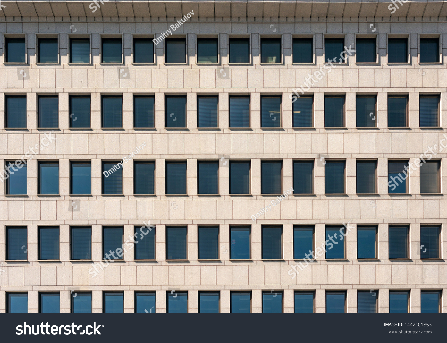 Facade Modern Building Rectangular Windows Cornice Stock Photo 