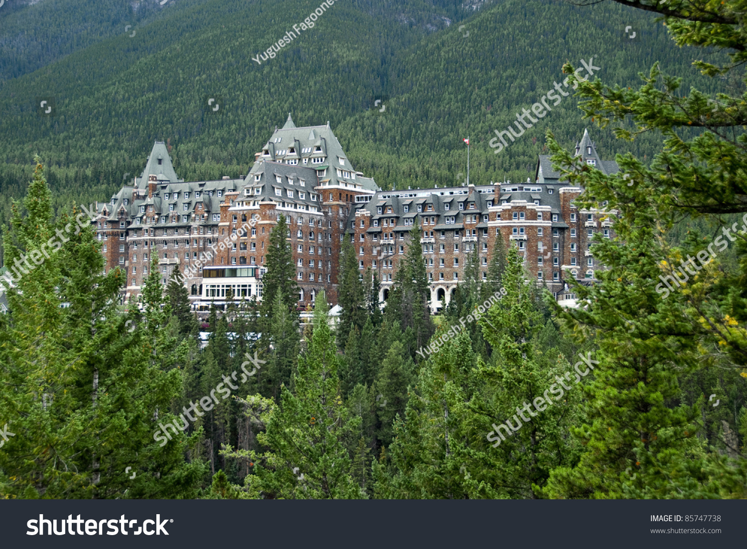 The Famous Banff Spring Hotel In The Canadian Rockies Stock Photo ...