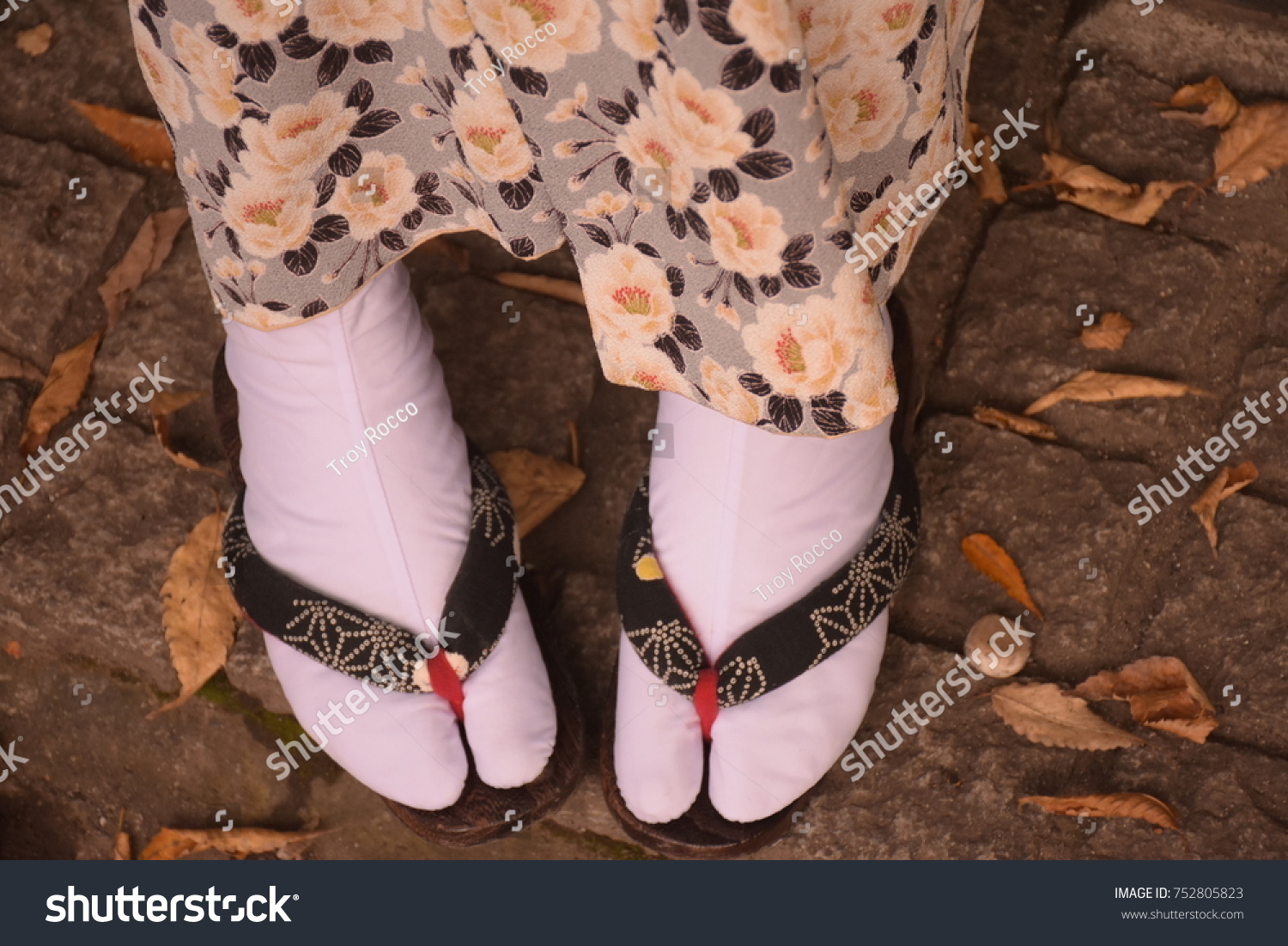 Feet Woman Wearing Kimono Traditional Wooden Stock Photo (Edit Now ...