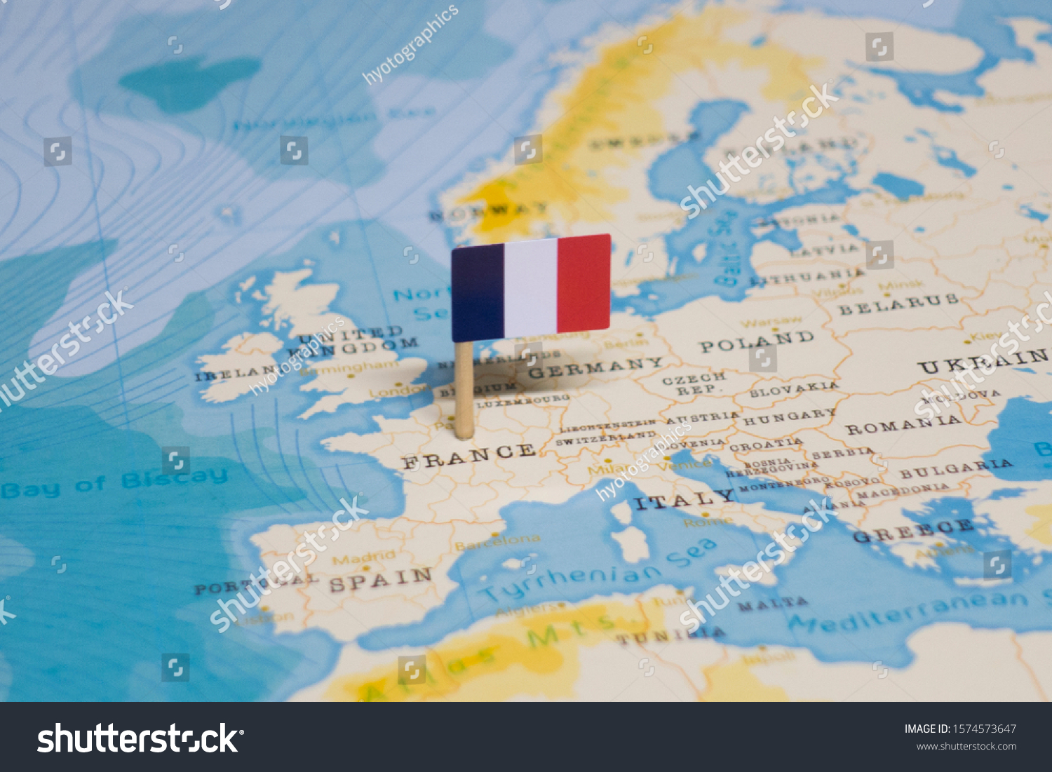 France Map On World Map Flag France World Map Stock Photo 1574573647 | Shutterstock