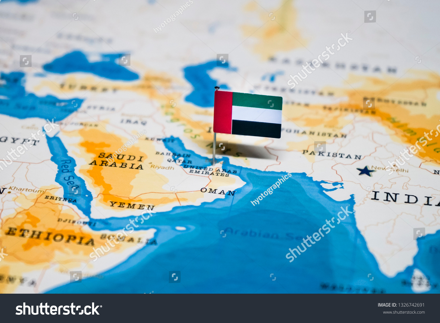 Flag United Arab Emirates Uae World Stock Photo (Edit Now) 1326742691