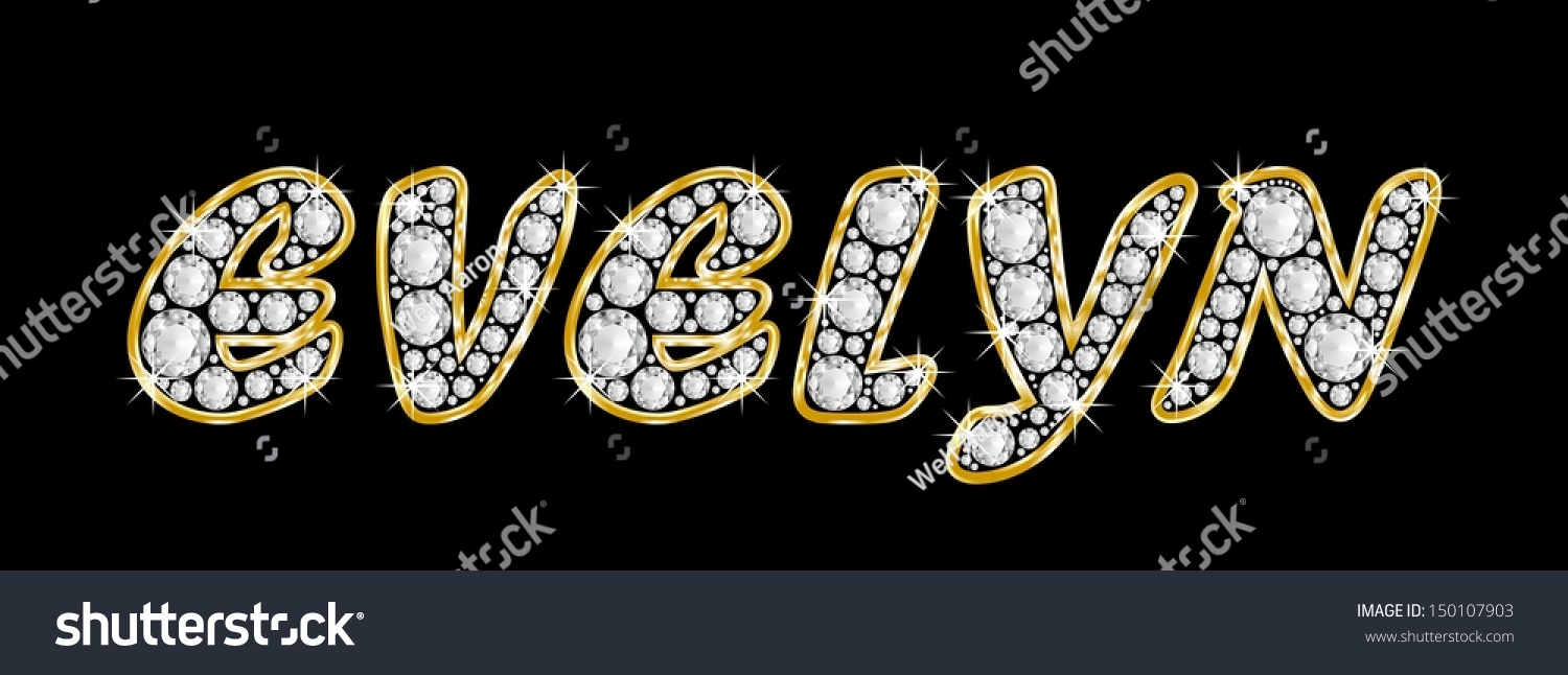 Girl Female Name Evelyn Made Shiny Stock Illustration 150107903 ...