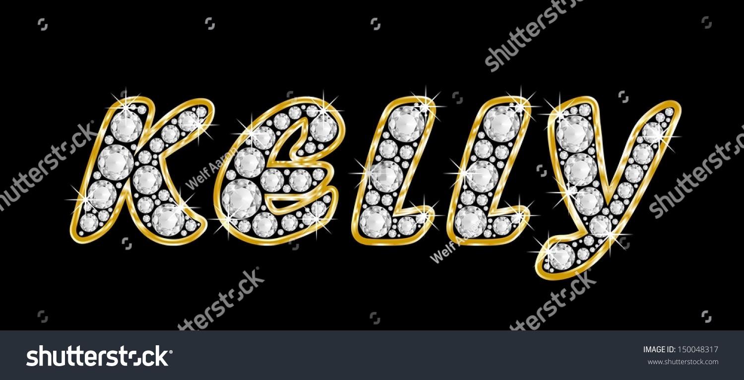 Girl Female Name Kelly Made Shiny Stock Illustration 150048317 ...