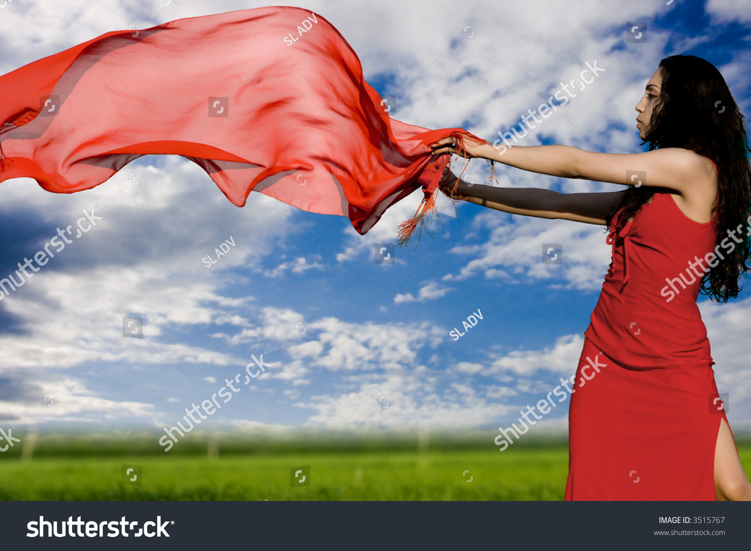 red dress shawl