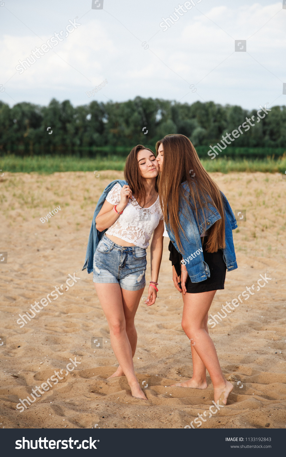 Tween Girls Kissing