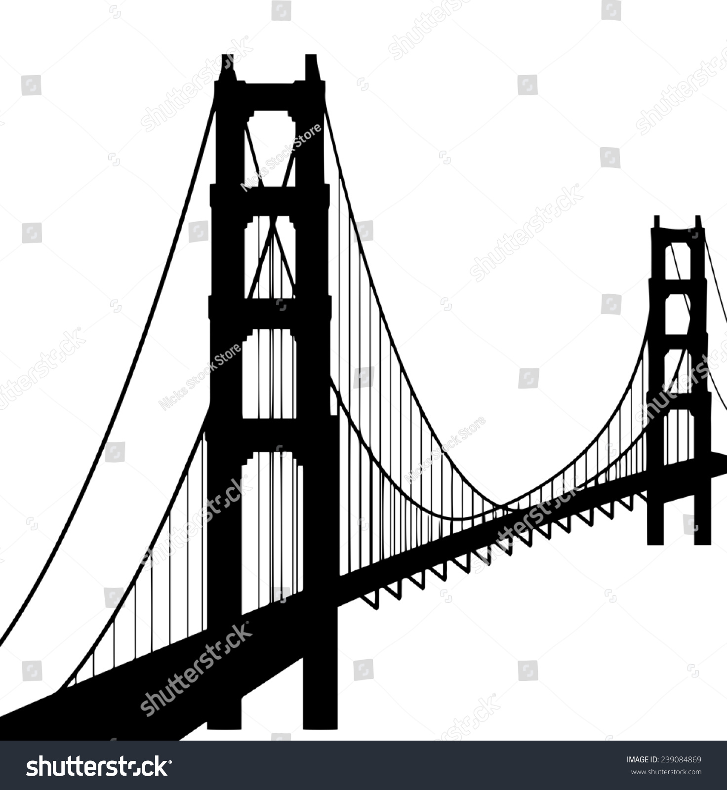 Golden Gate Bridge Silhouette のイラスト素材