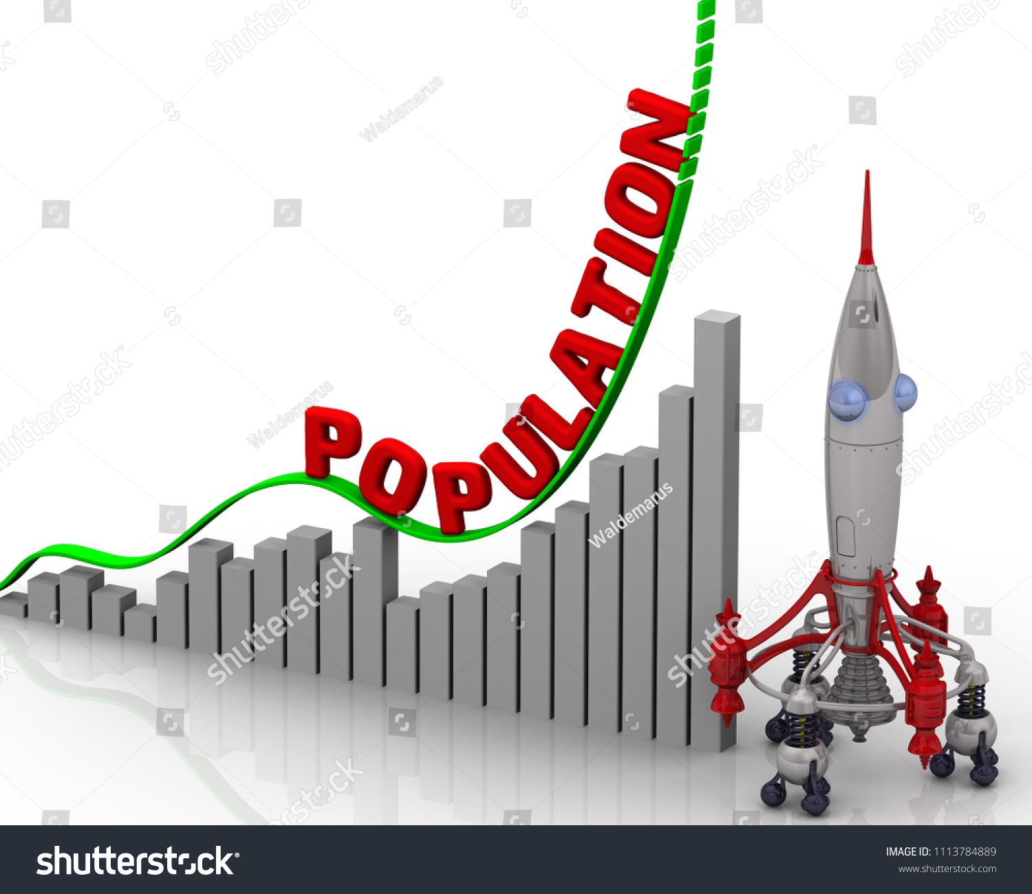 Graph Population Growth Graph Rapid Growth Stock Illustration 1113784889