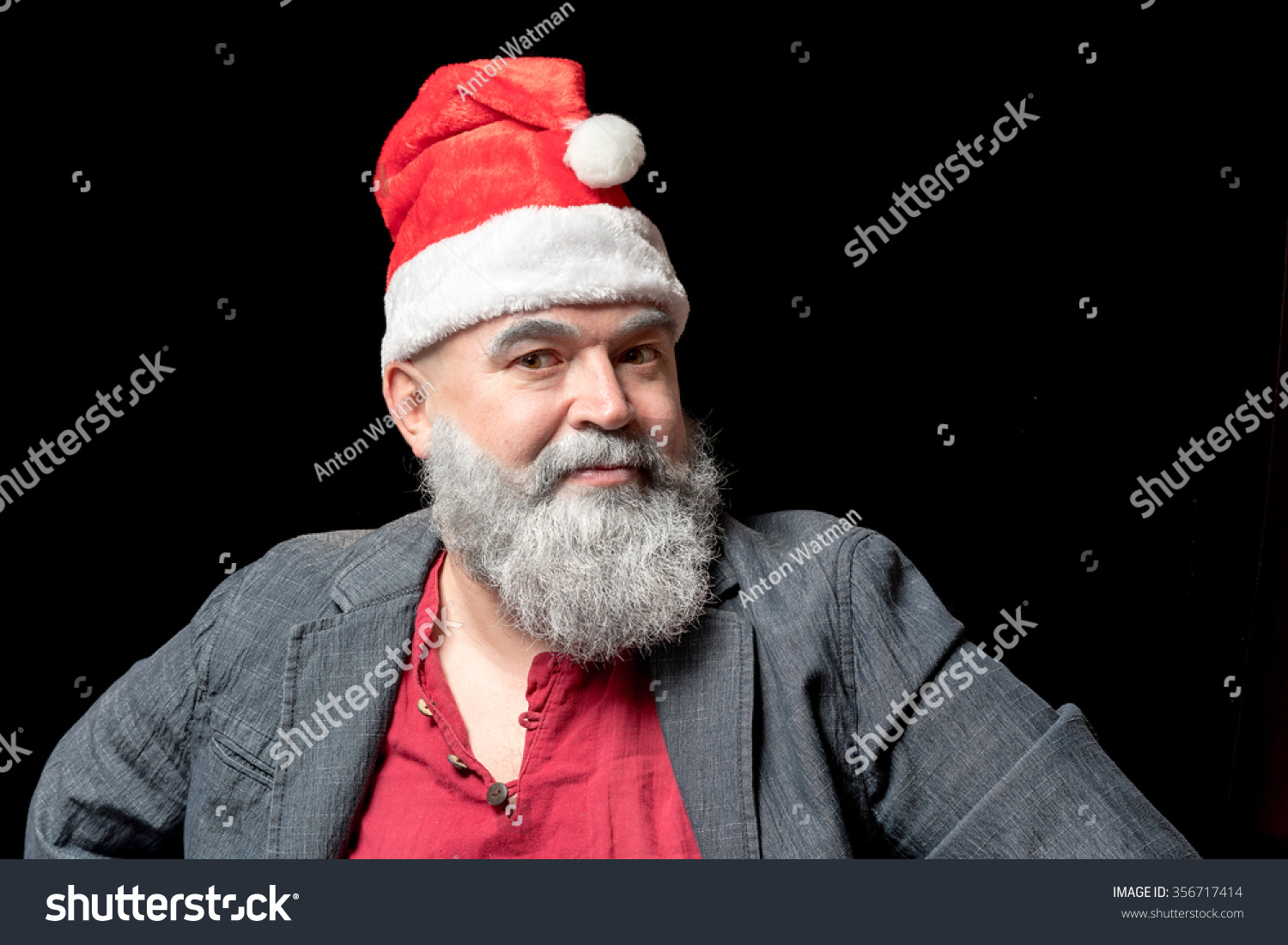 Graybearded Jolly Old Man Santa Claus Stock Photo (Edit Now) 356717414