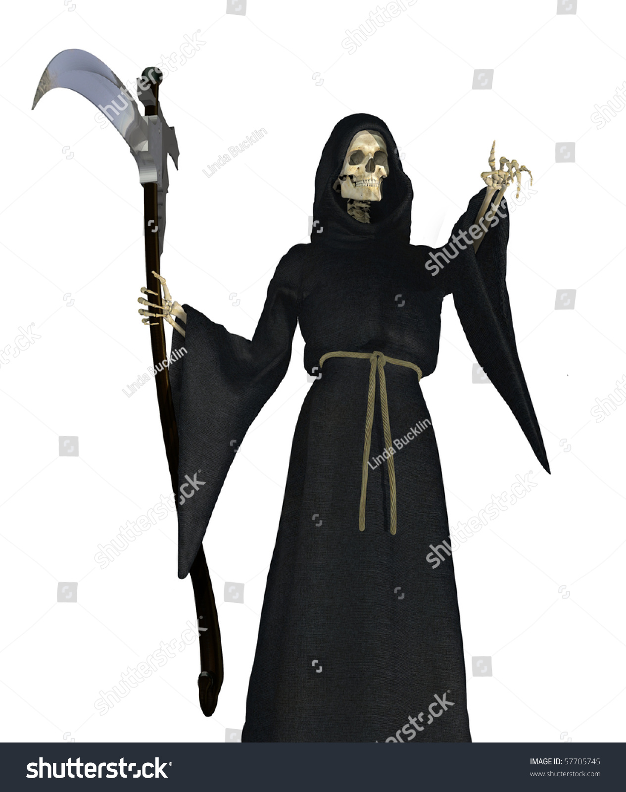 The Grim Reaper Pointing - 3d Render. Stock Photo 57705745 : Shutterstock