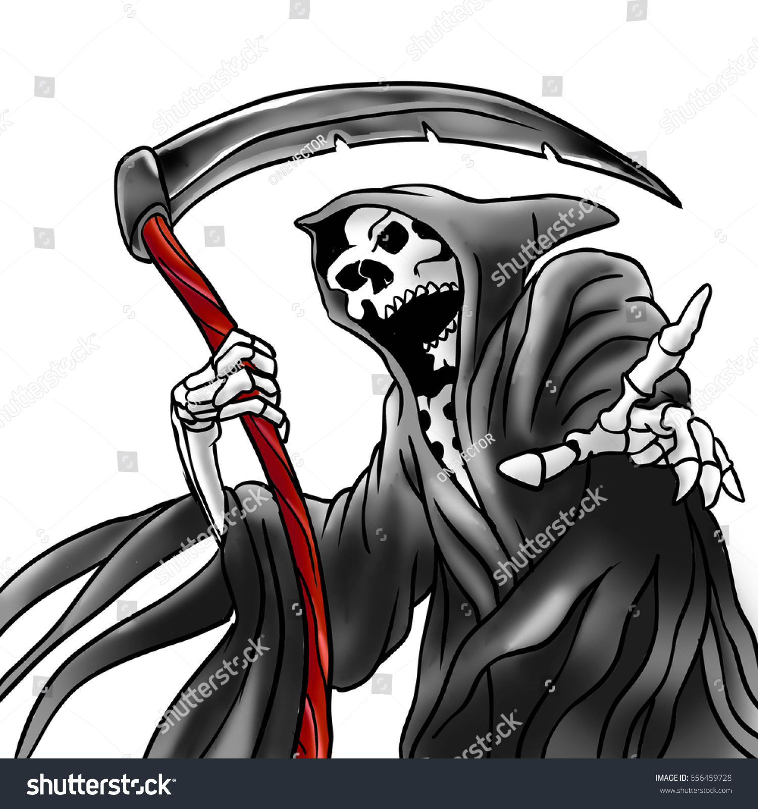 Grim Reaper Scary Horror Stock Illustration 656459728