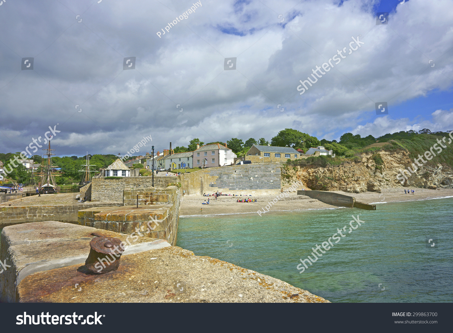 Historic Cornish Fishing Harbour Charlestown Cornwall Stock Photo ...