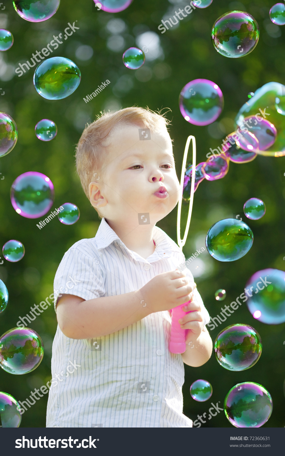 Image Child Blow Bubbles Stock Photo 72360631 - Shutterstock