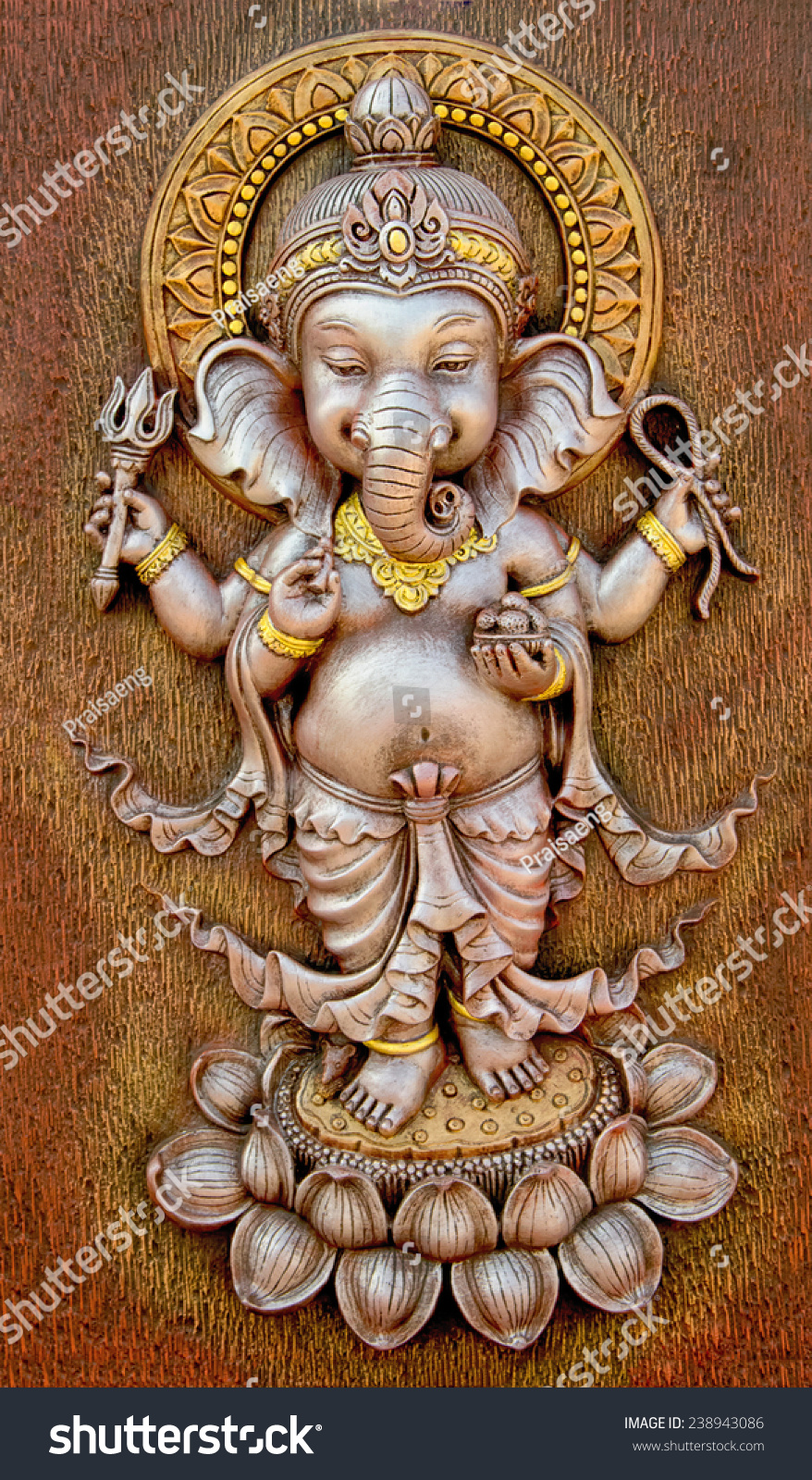 Indian God Ganesha Made Clay Low Stock Photo Royalty Free