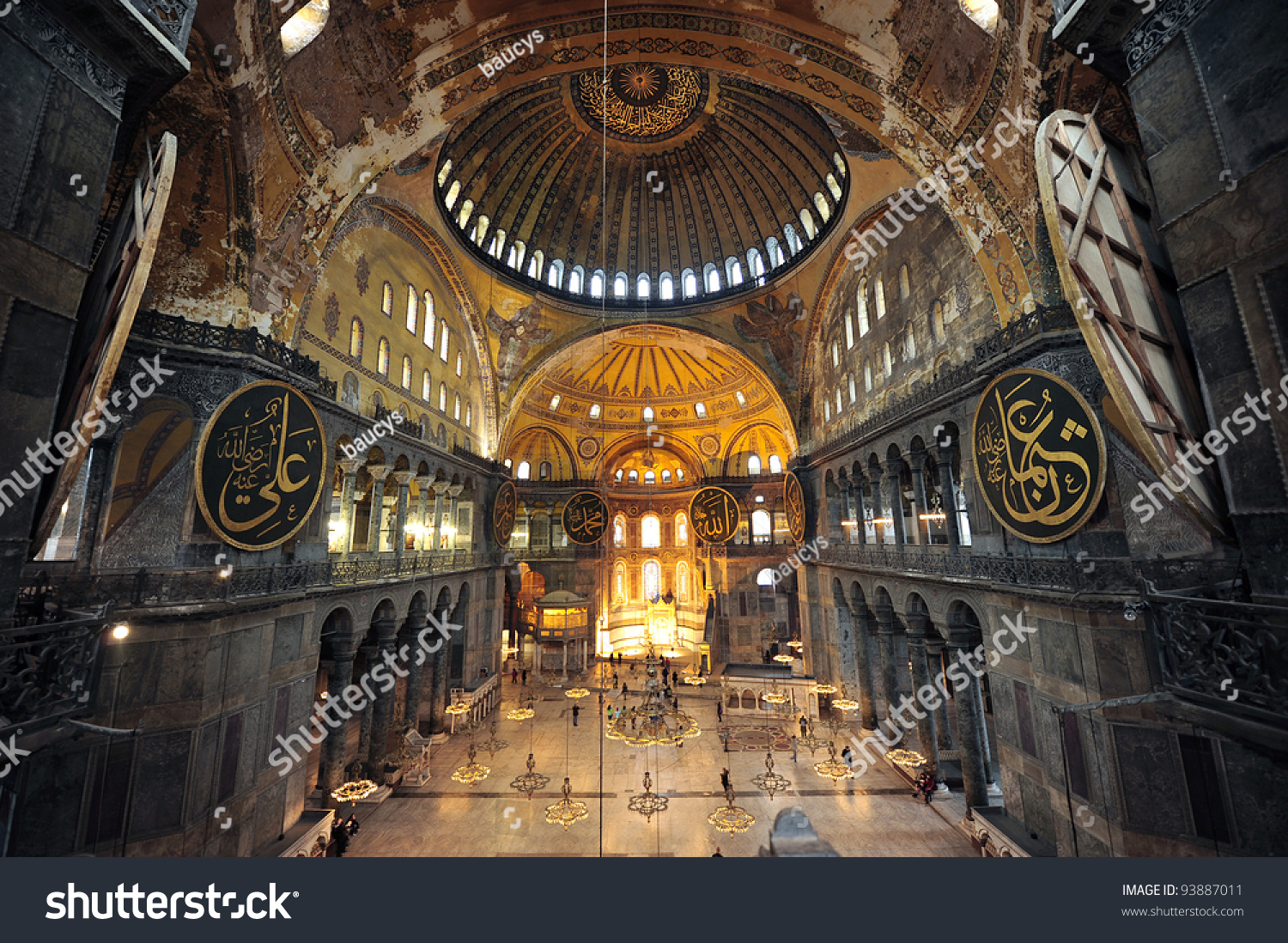 Interior Hagia Sophia Ayasofya Istanbul Turkey Stock Photo