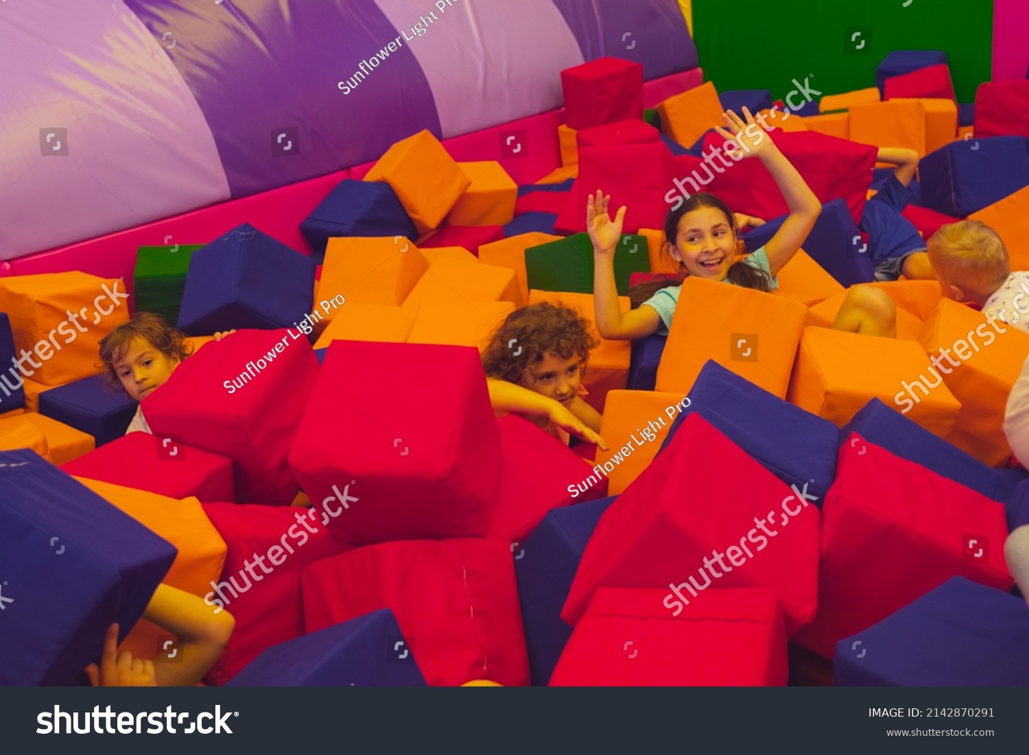 Kids Playing Together Childrens Center Stock Photo 2142870291 ...