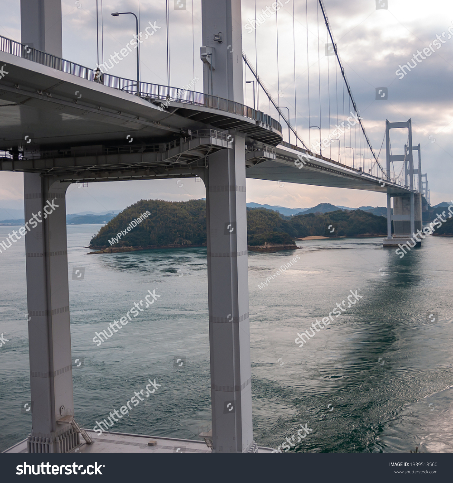 Kurushimakaikyo Bridge Which Connects Island Oshima Stock Photo Edit Now