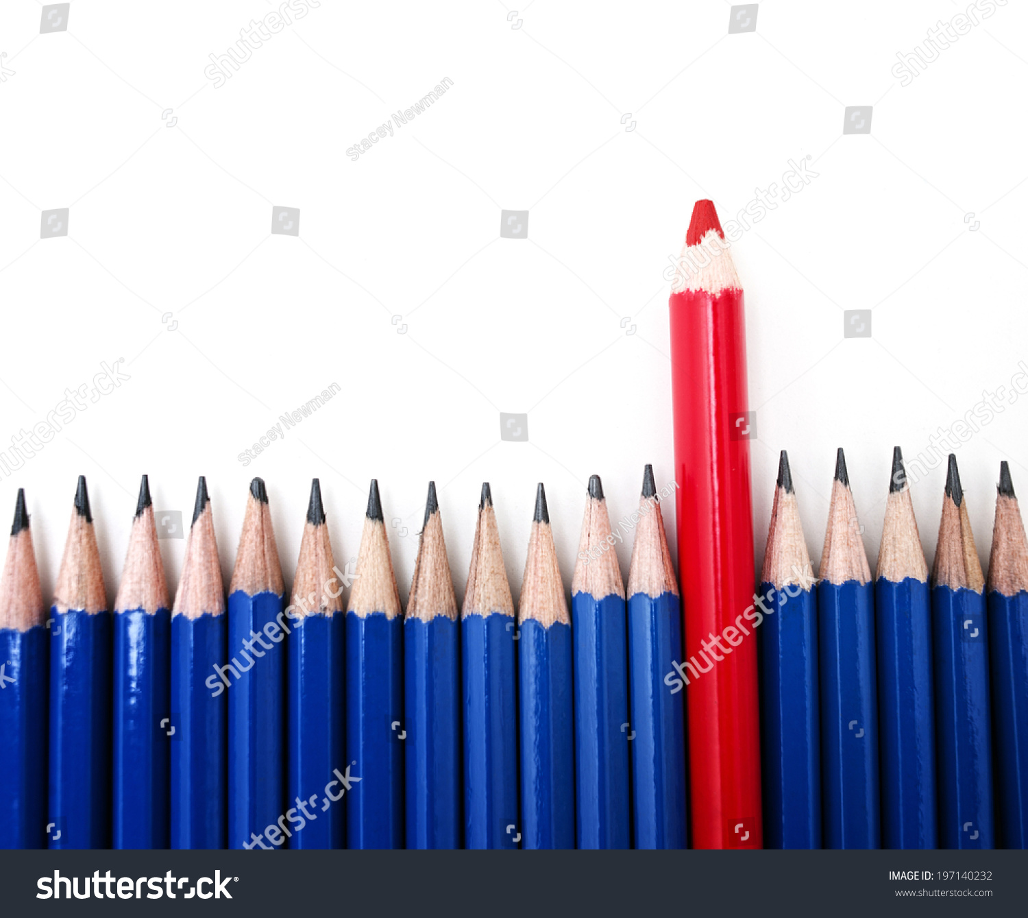 The Larger, Thicker Red Pencil Stands Out Amongst The Seventeen Other ...