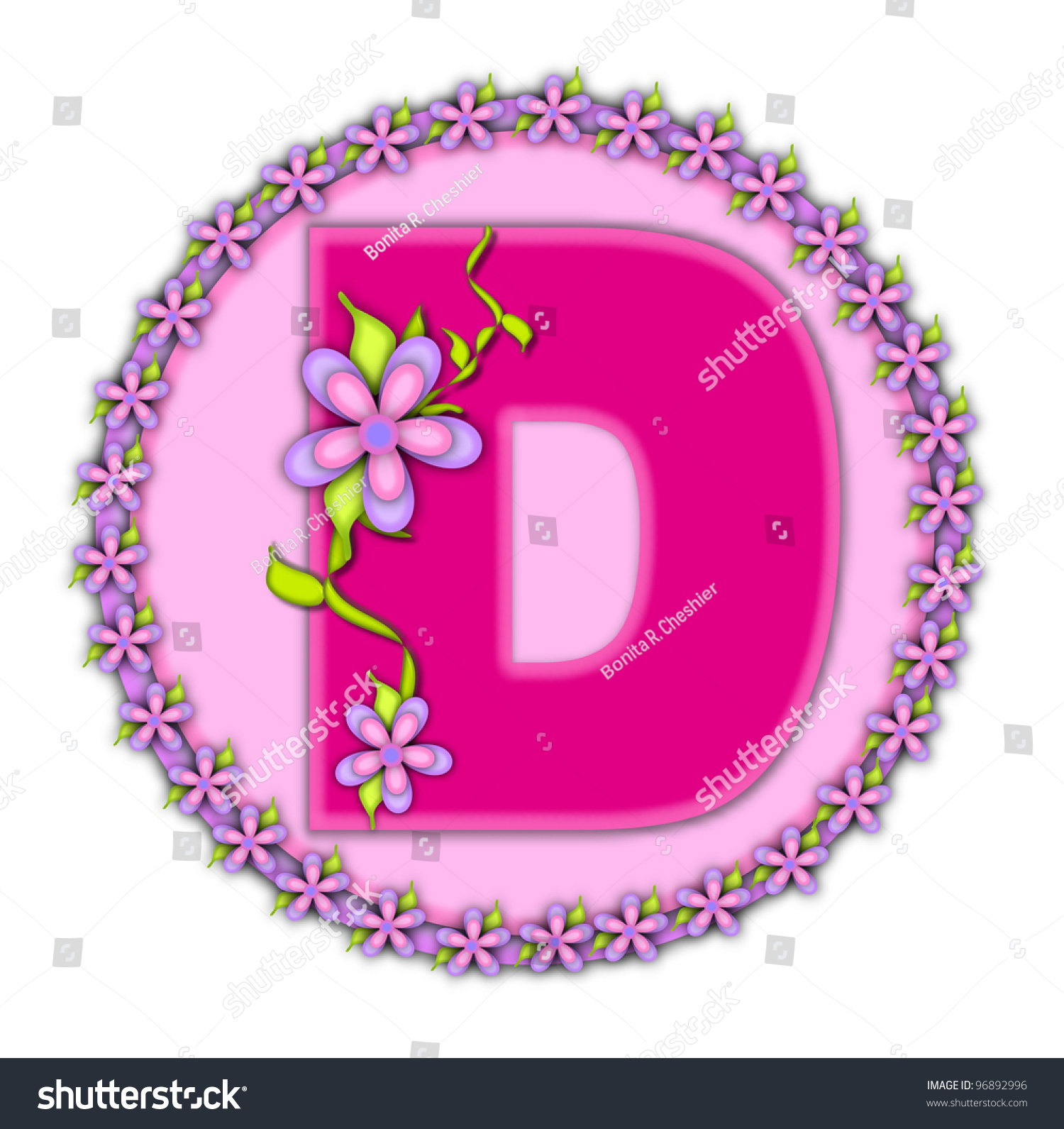The Letter D, In The Alphabet Set Daisy Chain, Is Soft Pink. Letter ...