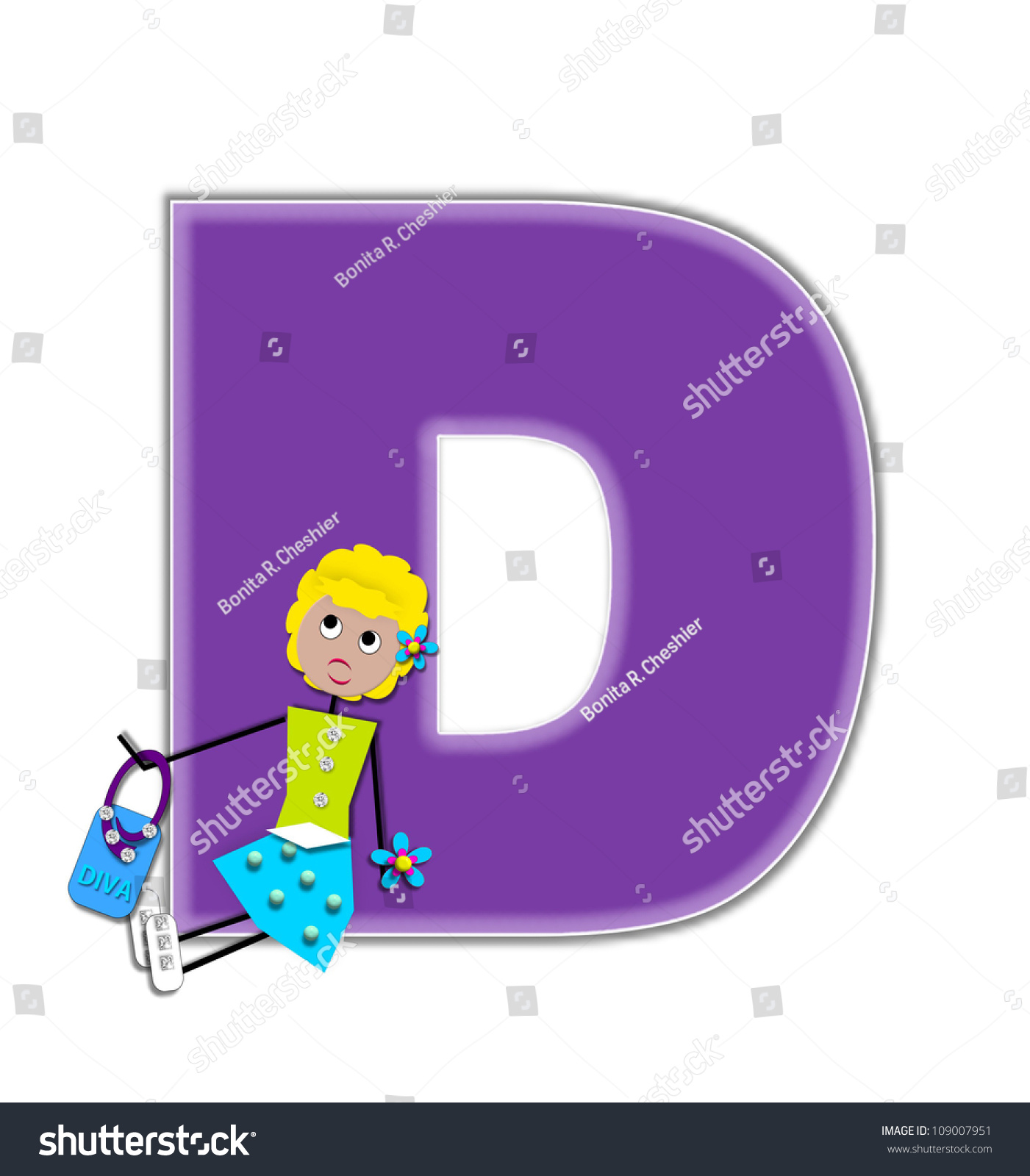 Letter D Alphabet Set Diva Purple Stock Illustration ...