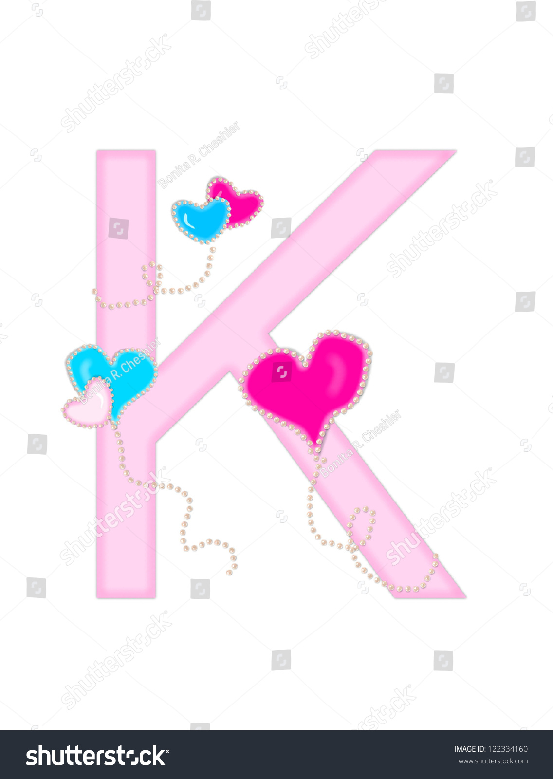 Letter K Alphabet Set Heart Valentine Stock Illustration 122334160 ...