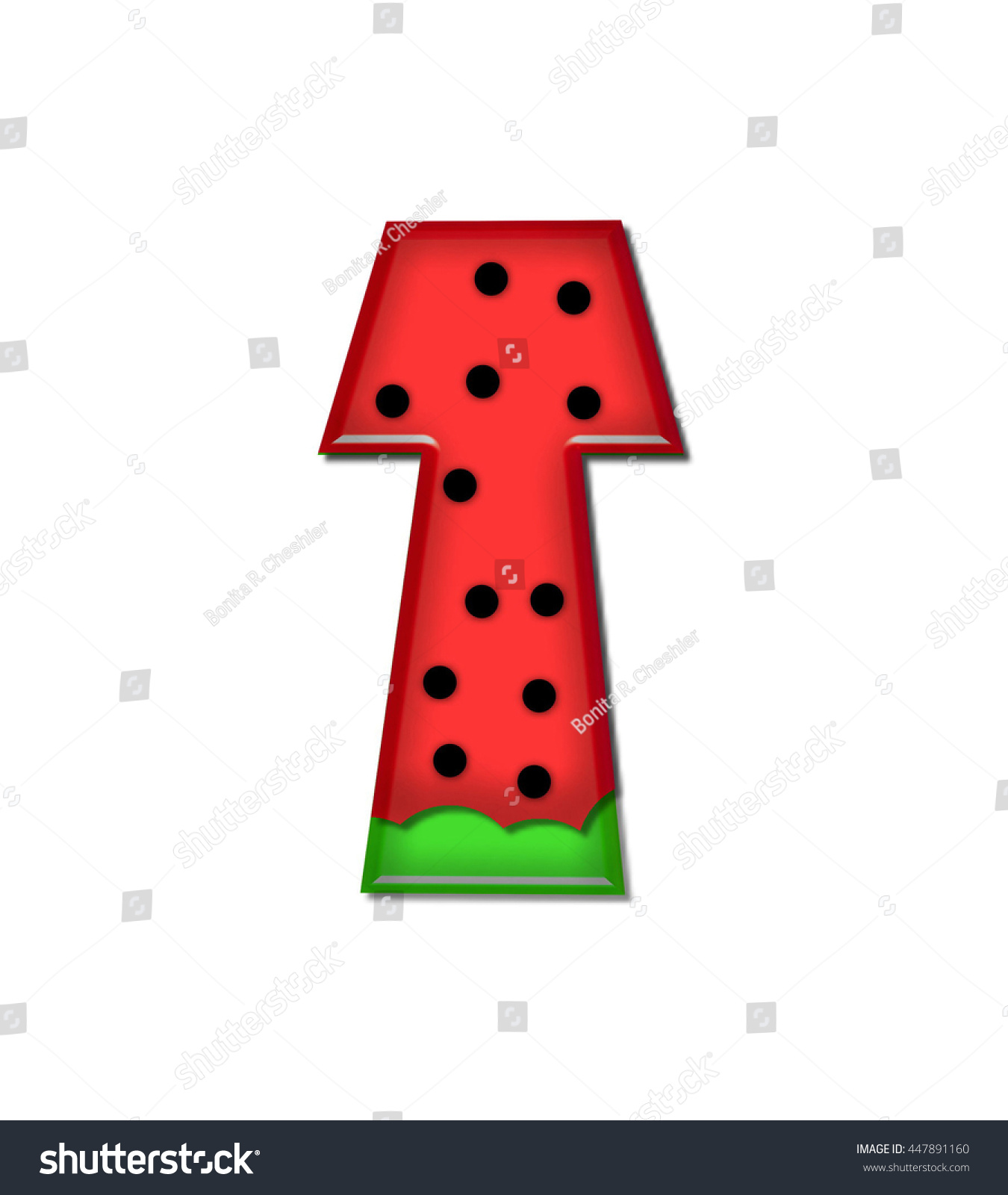 Letter T Alphabet Set Watermelon Red Stock Illustration Royalty
