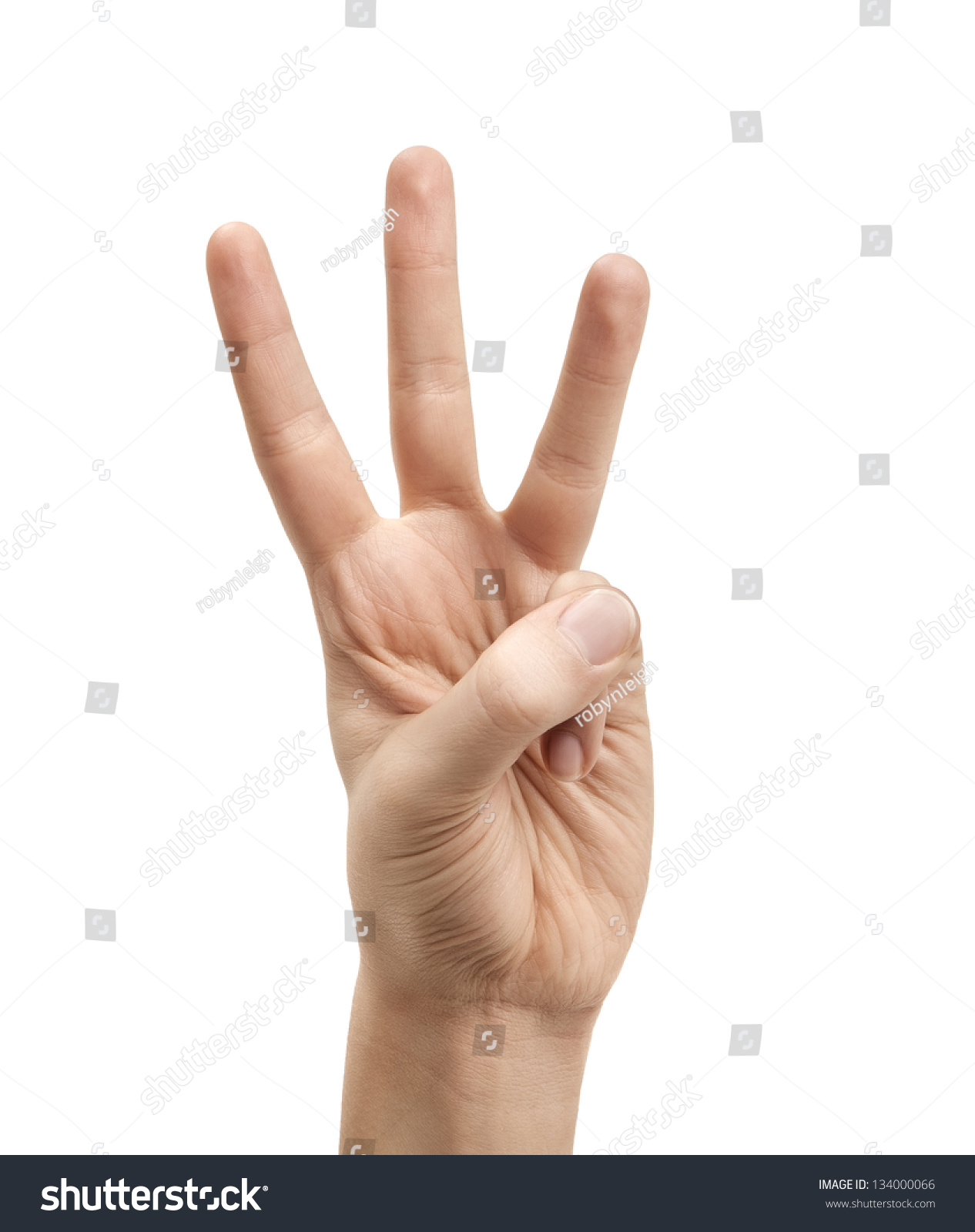 The Letter W Using American Sign Language Stock Photo 134000066 ...