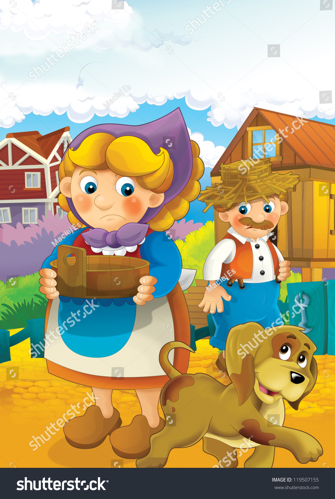 The Life On The Farm - Illustration For The Children - 119507155 ...