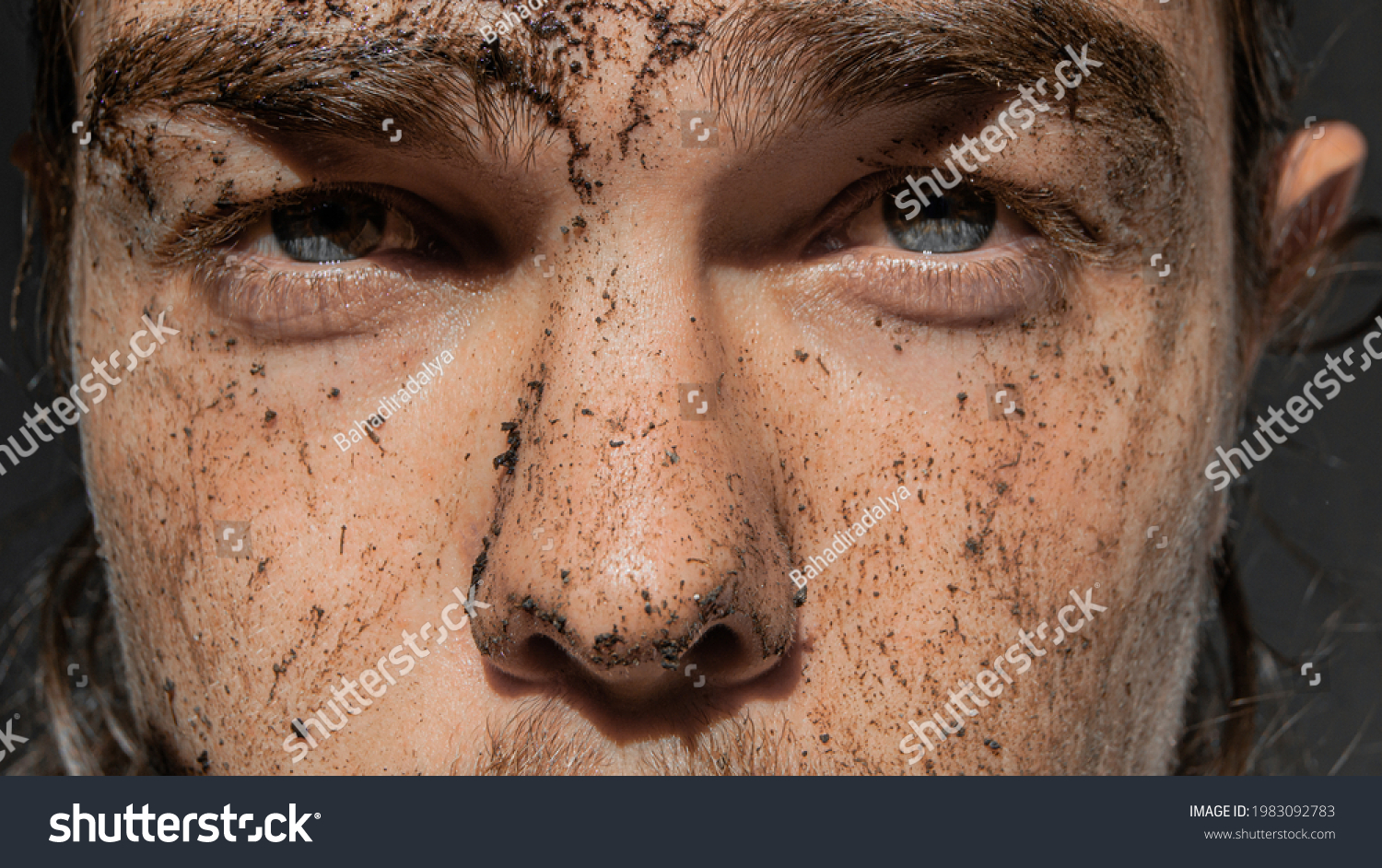 Look Man Mud On His Face Stock Photo 1983092783 Shutterstock