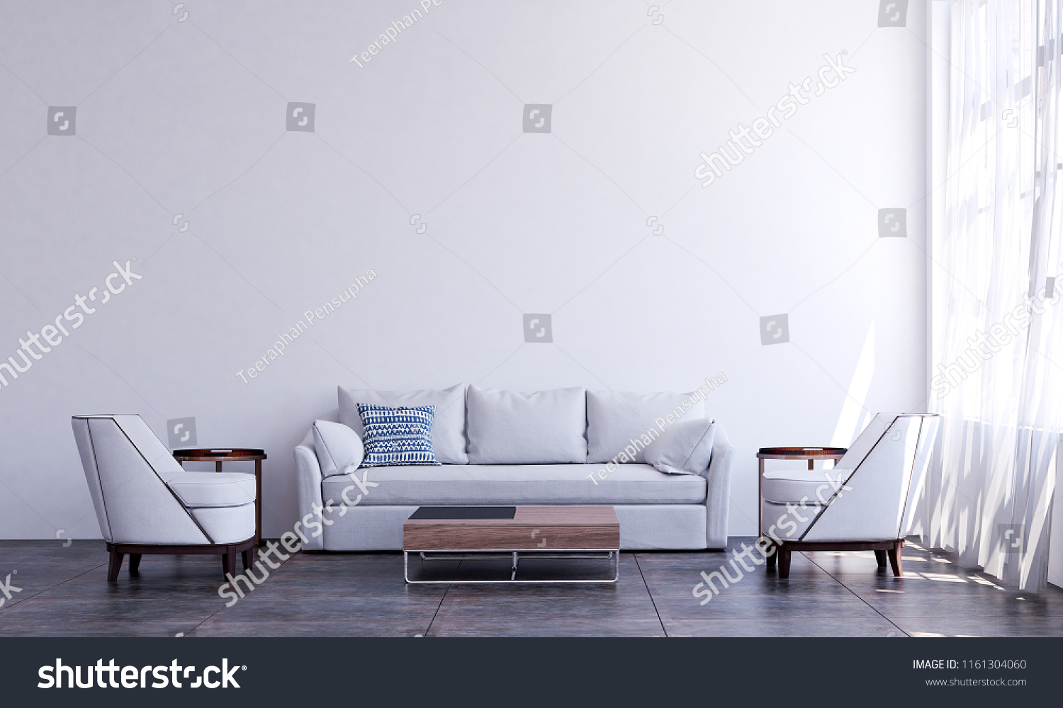 Luxury White Living Room Interior Design Stock Illustration 1161304060 ...