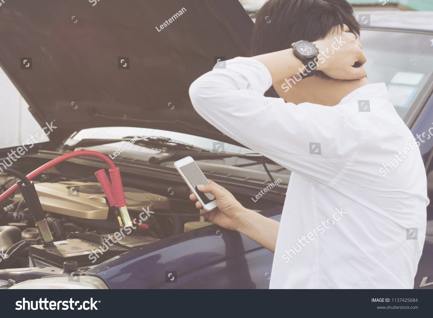 Man Using Phone Asking On Country Stock Photo Edit Now 1137425684