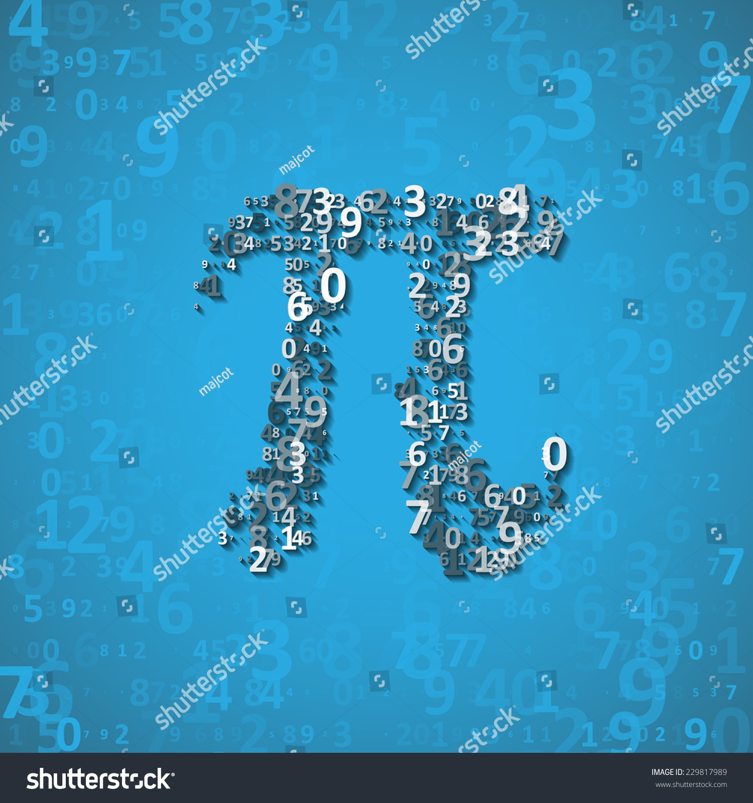 Mathematical Constant Pi Many Digits Illustration Stock Illustration