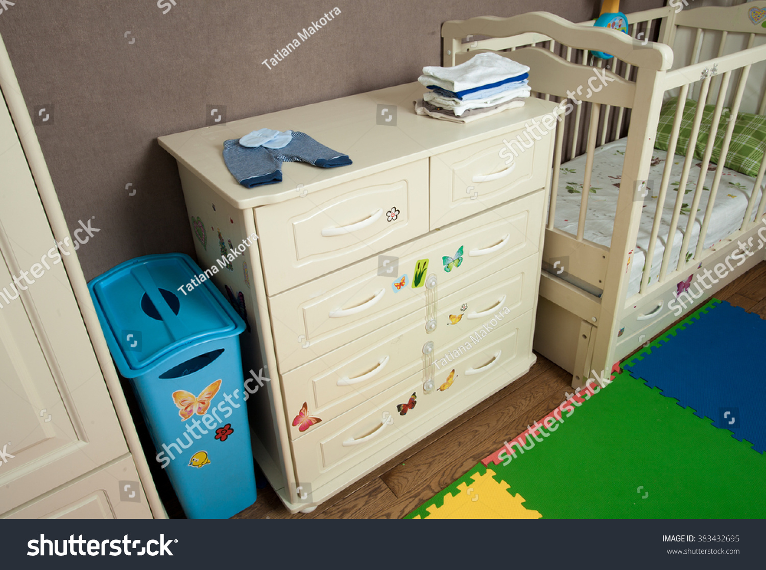 Modern Childrens Nursery Dresser Stock Photo Edit Now 383432695