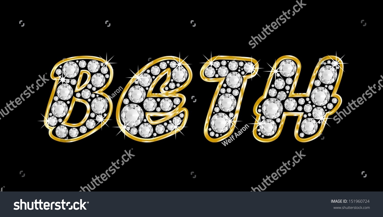 The Name Beth Made Of A Shiny Diamonds Style Font, Brilliant Gem Stone ...