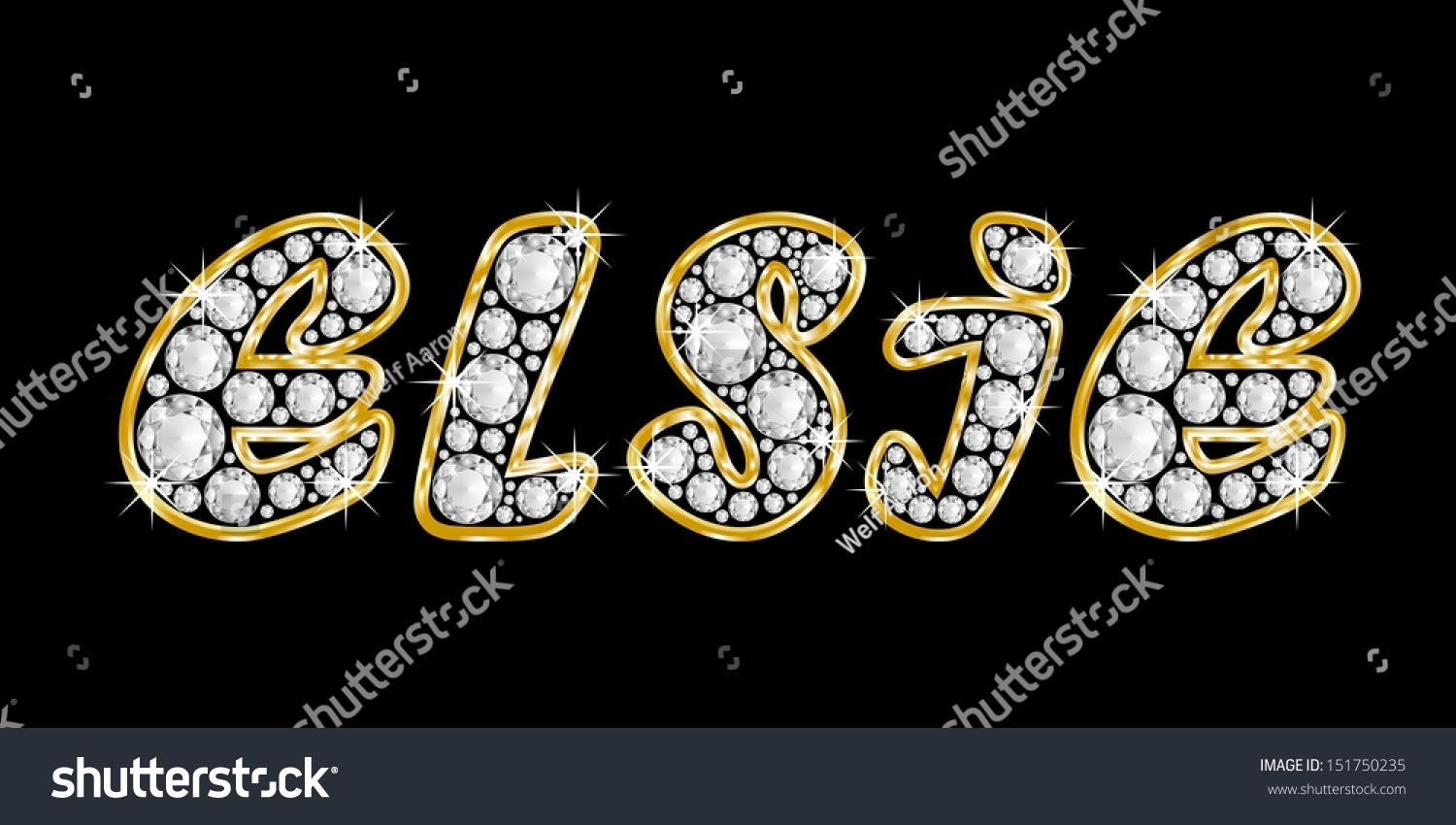 Name Elsie Made Shiny Diamonds Style Stock Illustration 151750235 ...